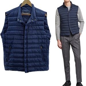 Herno Quilted Navy Puffer Down Jacket, Men’s Size 56 (US 2XL/3XL)